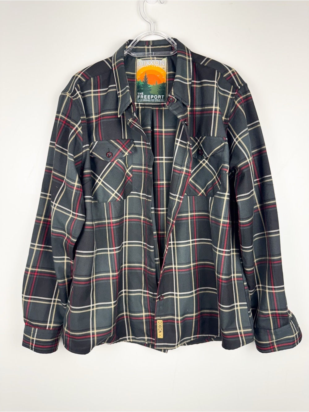 Dixxon Flannel Company The Freeport Mens Plaid D-Tech Long Sleeve Shirt 2XL